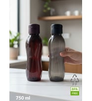 2’li Suluk Seti PP-5 Bpa Free Akıtmaz-Kokusuz Okul Matarası Siyah Bordo 750 ml