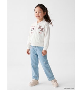 LCW Kids Mavi Wideleg Hello Kitty Nakışlı Kız Çocuk Jean Pantolon