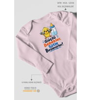 Güçlü bebekler sütle beslenir Uzun Kollu Çıtçıtlı Bebek Body