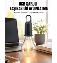 Northcity Şarjlı Dekoratif Kamp Lambası Askılı Ampul LED Işık Type-C Girişli - Pratik Aydınlatma Çözümü