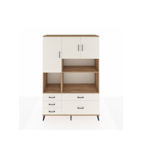 Hyperion Gardrop 8 Raflı 5 Çekmeceli 3 Kapaklı 132x44x195 Çam-Aytaşı
