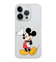 Apple iPhone 14 Pro Uyumlu Kamera Korumalı Tıpalı Kapak Mickey Mouse Tasarımlı ŞeffafKılıf