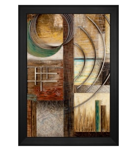Soyut Şekiller Motifli Kanvas Tablo 50 x 70 cm Siyah Çerçeve