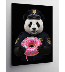Kanvas Tablo Polis Panda ve Donut