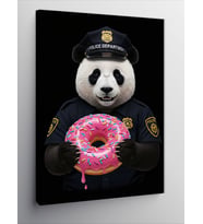 Kanvas Tablo Polis Panda ve Donut