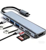 Macbook Uyumlu Type-C To 2* USB 3.0 Sd Tf 4K Hd 1080P HDMI Pd Kart Okuyucu Çevirici Hub Adaptör