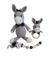 Eşek Uyku Arkadaşı Takımı Amigurumi Organik Oyuncak