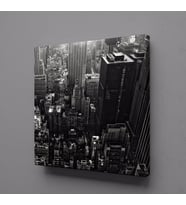 SİYAH YÜKSEK BİNALAR KANVAS TABLO 60x60cm (Karışık)