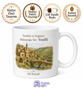 Yeşilli Tarihi Dokusu ve Doğası Mardin Hatırası Kupa Bardak Hediye