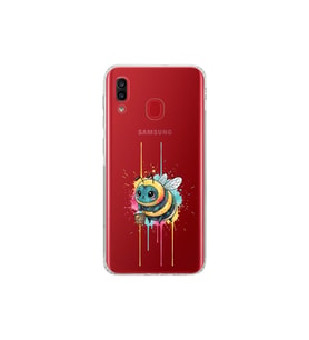Samsung Galaxy A30 ile uyumlu Splash arı tasarımlı şeffaf silikon kılıf
