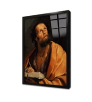 Aziz Luke Evangelist Çerçeveli Cam Tablo