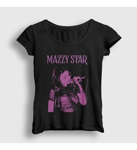 Presmono Kadın Siyah Concert Müzik Mazzy Star T-Shirt 536959tt