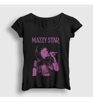 Presmono Kadın Siyah Concert Müzik Mazzy Star T-Shirt 536959tt