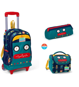 Coral High Kids Robot Desenli Çekçek Çantalı 3'lü Set