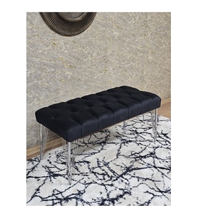 Krom Tel Ayaklı 90 cm Puf Bench - Puf - Bench - Kasalı Oturak - Oturak - Yatak Ucu Puf Siyah Renk 90 x 40 Boyut/Ebat (Çok Renkli)