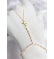 Gold Renk Pirinç Zirkon Taşlı Kutup Yıldızı Model Şahmeran