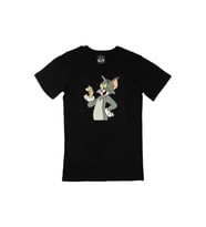 Tom Jerry Kedi Fare Siyah Tişört