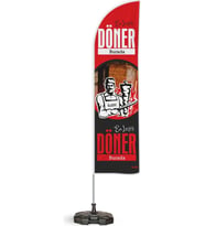 Döner Temalı Yelken Bayrak V2