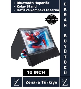Premium Bluetoothlu Hoparlörlü Telefon Tablet Ekran Büyütücü Cep Telefonu Sabitleme Standı 10 Inch