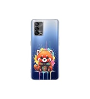 Oppo A74 ile Uyumlu Splash Tilki Tasarımlı Şeffaf Silikon Kılıf