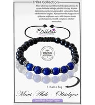 Sertifikalı Gerçek Hematit Obsidyen - Mavi Akik Taşı Bileklik