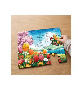 Çiçek Bahçesi Tasarımlı 24 Parça Ahşap Çocuk Puzzle MPK0109