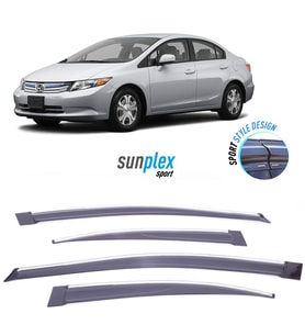 HONDA CIVIC  2012-2016 İçin Cam Rüzgarlığı (Kromlu) 4 Parça