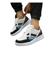 BOULDER 5334 Uniseks Sneaker Spor Ayakkabı BEYAZ_SİYAH (Beyaz - Siyah - Kırmızı)