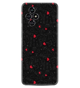 Honor 200 Kılıf Boutique Baskılı Resimli Siyah Kalp ve Ok Pcode -064