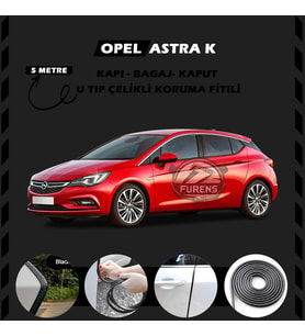 Opel Astra K Oto Araç Kapı Koruma Fitili 5metre Parlak Siyah Renk