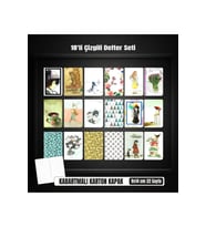 18'li Defter Seti 9x14 cm Çizgili 32 Sayfa Notebook Pattern Line Series