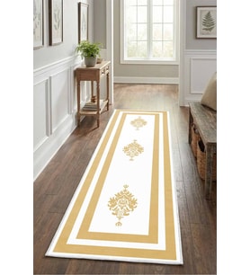 Black Punto Beyaz Gold Yıkanabilir Yolluk
