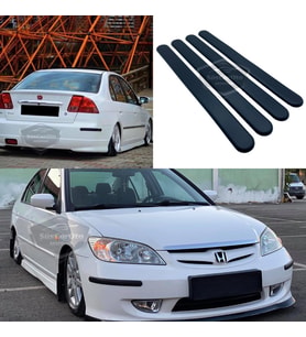 Honda Civic Vtec 2 Uyumlu Esnek Tampon Koruma Bandı Ön Arka Tampon Koruyucu Şerit Bant 4 lü Siyah