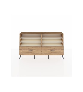 Arges Konsol 6 Raflı 2 Çekmeceli  176x30x99 Çam-Aytaşı/Çam