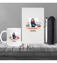 Kişiye Özel Yeni İş Temalı Beyaz Defter & Beyaz Tükenmez Kalem ve Kupa