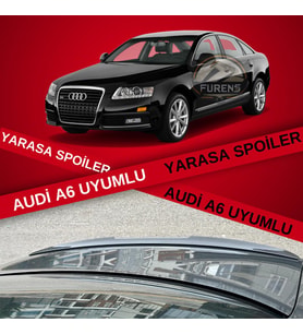 Audi A6 Bagaj Üstü Slim Yarasa Spoiler Piano Black Parlak Siyah