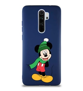 Xiaomi Redmi Note 8 Pro Soft Premier Kapak Mickey Mouse-G Tasarımlı Silikon Kılıf - Lacivert (Şeffaf)
