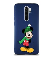 Xiaomi Redmi Note 8 Pro Soft Premier Kapak Mickey Mouse-G Tasarımlı Silikon Kılıf - Lacivert (Şeffaf)