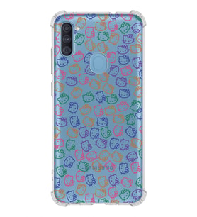Samsung Galaxy A11 Uyumlu Köşe Korumalı Antişok Kapak Hello Kitty Tasarımlı Şeffaf  Kılıf