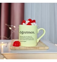 Öğretmen Tasarımlı Kişiye Özel Sarı Türk Kahvesi Fincanı