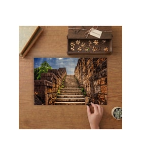 Taş Merdivenler Tasarımı 240 parça Ahşap Puzzle Ahşap Kutuda MP02025