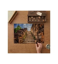 Taş Merdivenler Tasarımı 240 parça Ahşap Puzzle Ahşap Kutuda MP02025