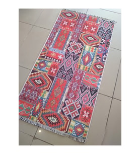 EVALİFE 8147 MULTİ PATCHWOK INCE MAKİNEDE YIKANABİLİR HALI 80X150 CM