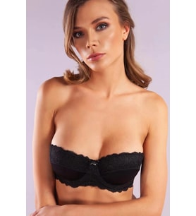 Giyim Half Push Up Bra, Siyah Straplez Konforlu Ve Şık Sütyen