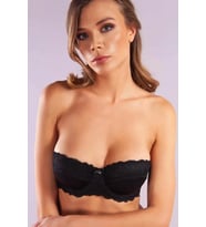 Giyim Half Push Up Bra, Siyah Straplez Konforlu Ve Şık Sütyen