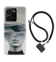 Vivo Y35 Kılıf Resimli Boyun Askılı İpli Desenli Silikon Mistic Woman 1361