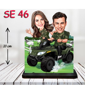 Kişiye Özel Ahşap Biblo - ATV Kullanan Çift