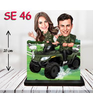 Kişiye Özel Ahşap Biblo - ATV Kullanan Çift