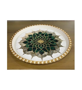 Acar Rose Desenli Yuvarlak Tepsi 47 cm