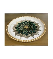 Acar Rose Desenli Yuvarlak Tepsi 47 cm